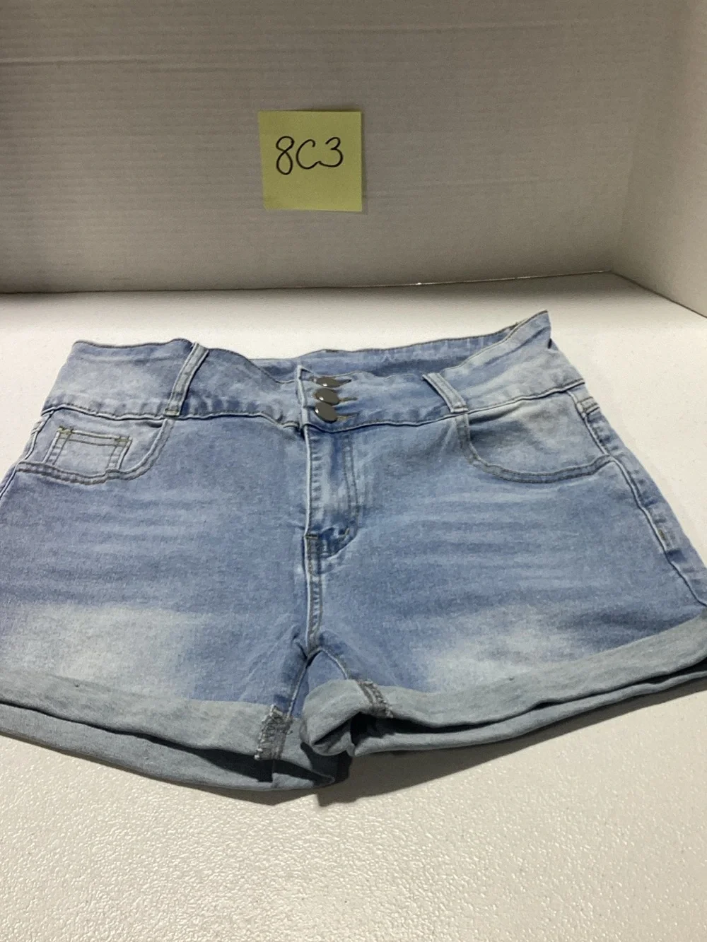 Light Blue Denim Women's High-Waist Shorts